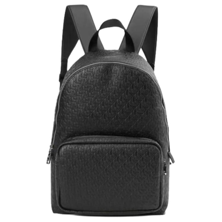 

Calvin Klein Ck Large Capacity Textured Business Commuter Backpack Men Backpack Black HH2622-001 Basic Set (Bag+Dust Bag)