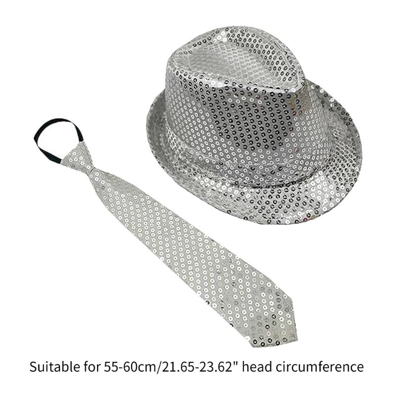 Sequins Hat for Men Women Children Party Supplies with Tie Panama Hat Glitters