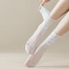 White Lace Ruffle Mid-Calf Socks for Spring/Summer - Sweet Girl Style