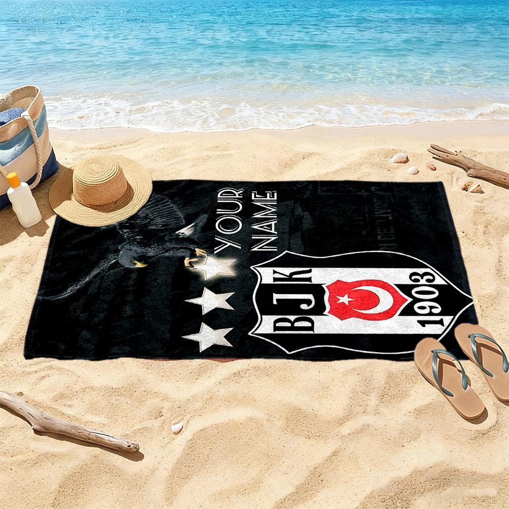 Beşiktaş Pride Glory Customized Name Beach Towel Quick-Dry Soft Microfiber Suitable for Sports Travel Swimming Yoga Bathroom Beach And Pool