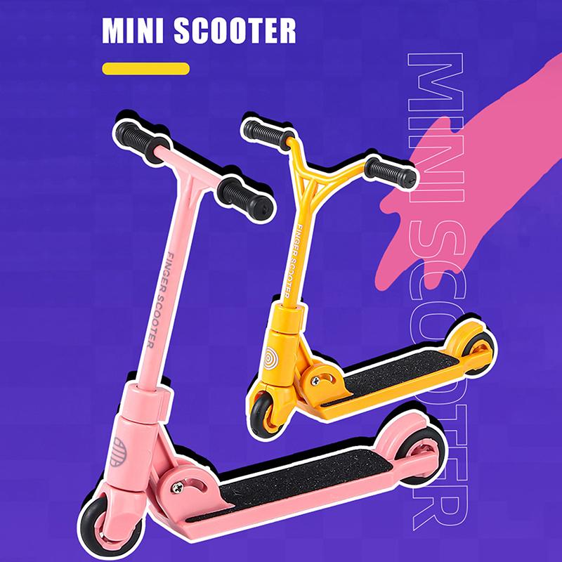 Kids Kick Scooter Finger Bmx Foldable T-Type Finger Scooter With Brake Educational Toys Finger Skateboards Fun Fingertip Movemet