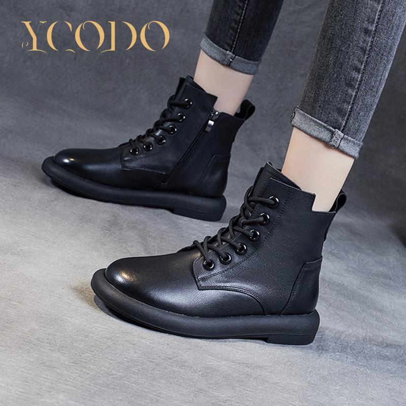 Bequeme Marton-Stiefel aus Naturleder für Damen im Herbst und Winter, lässiger Stil für Mädchen und Studenten