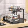 Slide Out Under Sink Organizer Carbon Steel Cabinet Storage Shelves  for Kitchen Bathroom