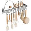 304 Stainless Steel No-Punch Kitchen Wall Hook: Multi-function Pot Lid Rack & Utensil Holder