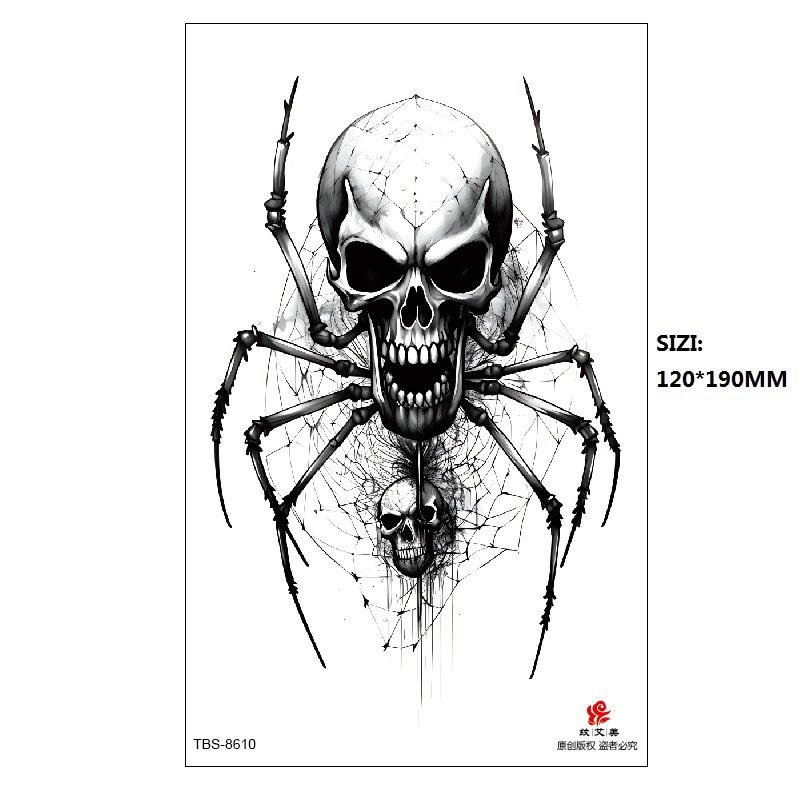 Traditional Men'S Totem Big Spider Dragon Water Transfer Simulation Tattoo Disposable Tattoo Sticker