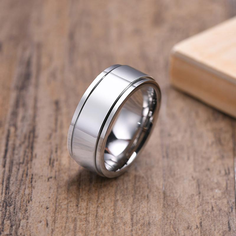 Vnox Rotatable Spinner Ring For Men Women,6/8mm Solid Glossy Matte Wedding Band,Basic Simple Casual Classic Retro Fraternal Ring