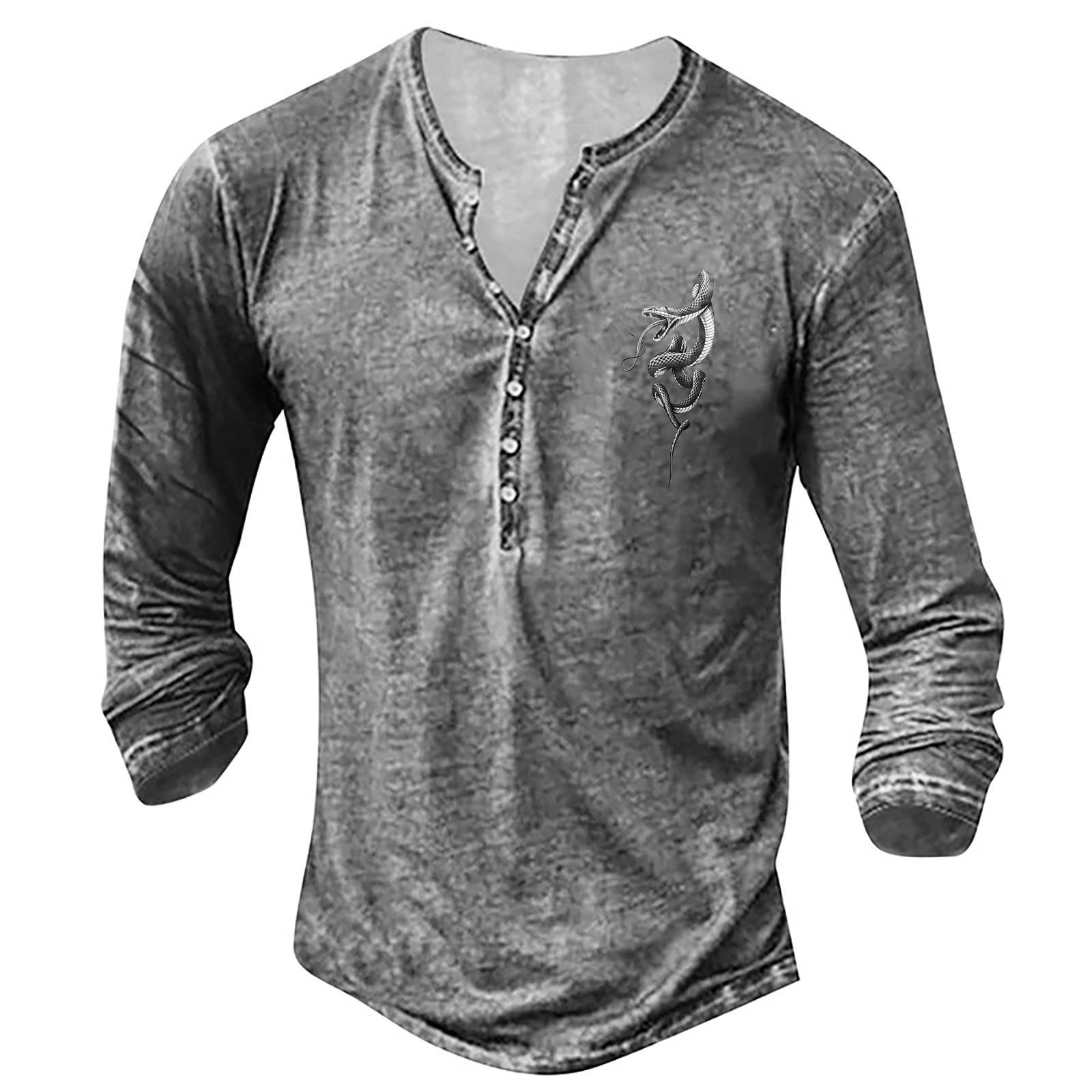 

Men s Long Sleeve Graphic And Embroidered Fashion T-Shirt Spring And Long Sleeve Printed Pullover Top L