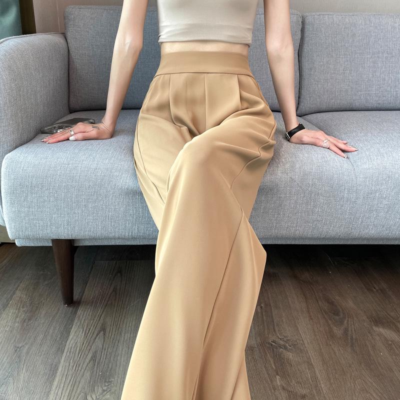 Spring & Autumn Women's High Waist Wide Leg Slimming Suit Pants