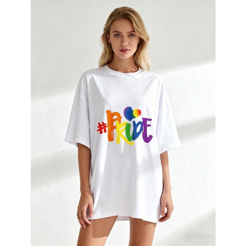Black Oversized T Shirt With Rainbow Pride Print For Pride Parade And LGBTQ Celebration