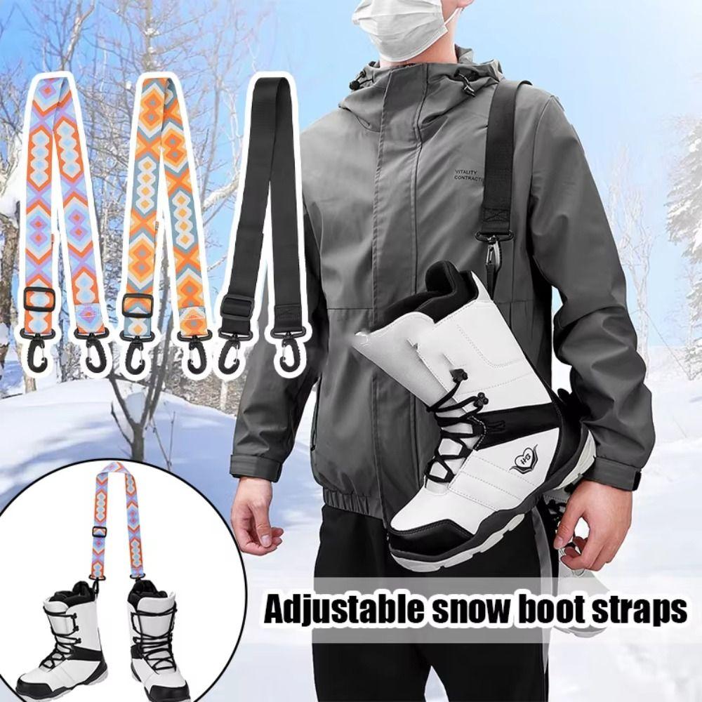 

Shoulder Carrying Ski Boot Strap Thickened Snowboard Boot Strap Skiing Shoes Carrier Winter Gear Black