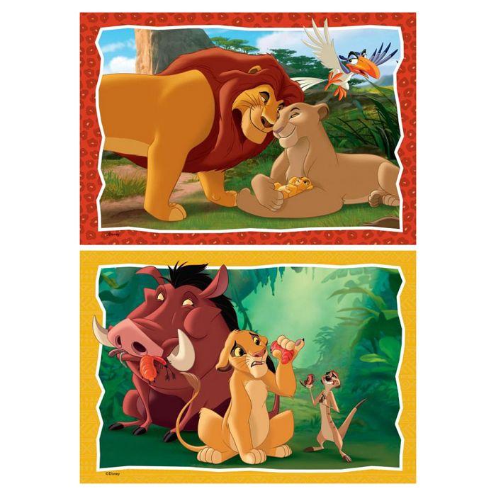 Puzzles 2x24 pièces : le roi lion : l'histoire de la vie