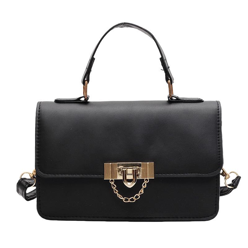 Retro Solid Color Small Square Bag, Fashionable, Simple Texture, Large Capacity, Foreign Style Shoulder Messenger Bag