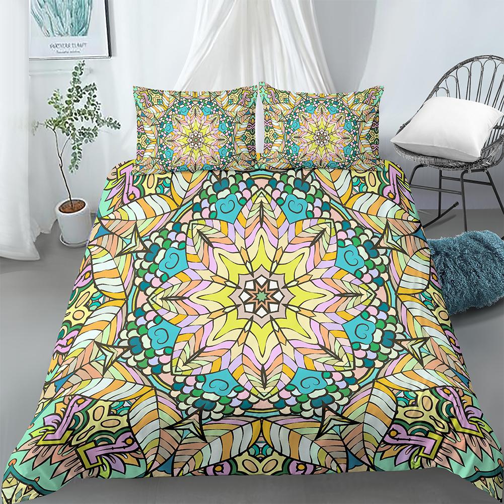 Luxury Boho Style Duvet Cover Geometric Print Bedding Set Quilt Cover with Zipper Closure King Queen Polyester Comforter Cover