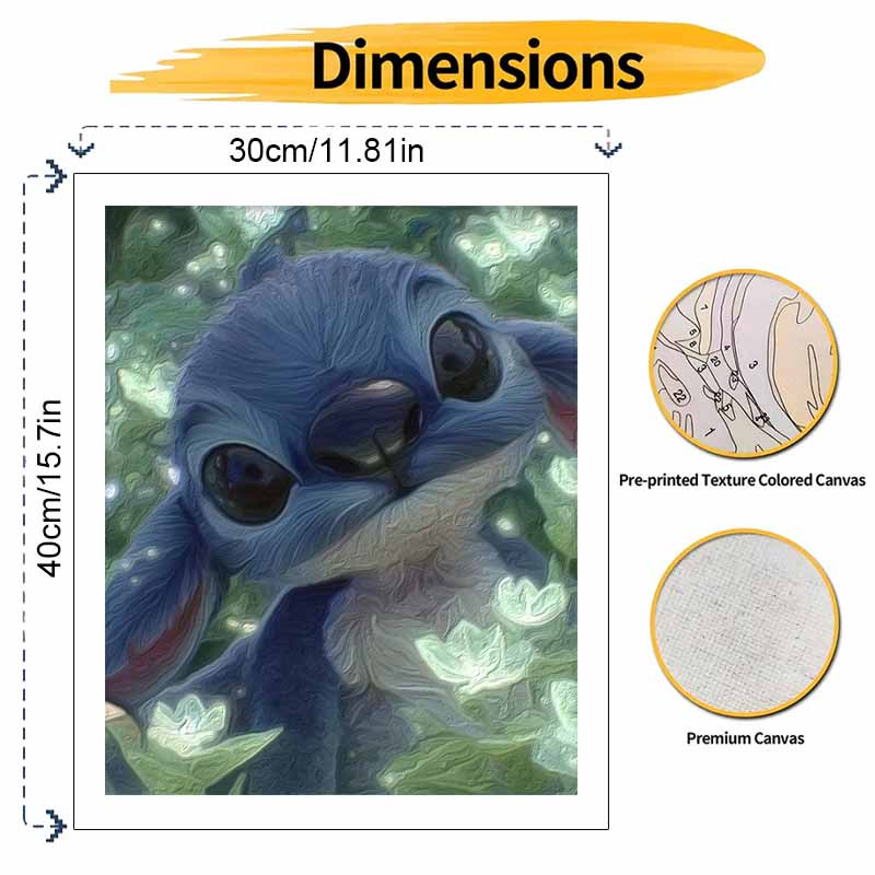 Disney oil painting digital painting art kit Lilo Stitch flowers handmade diy painting home decoration gift