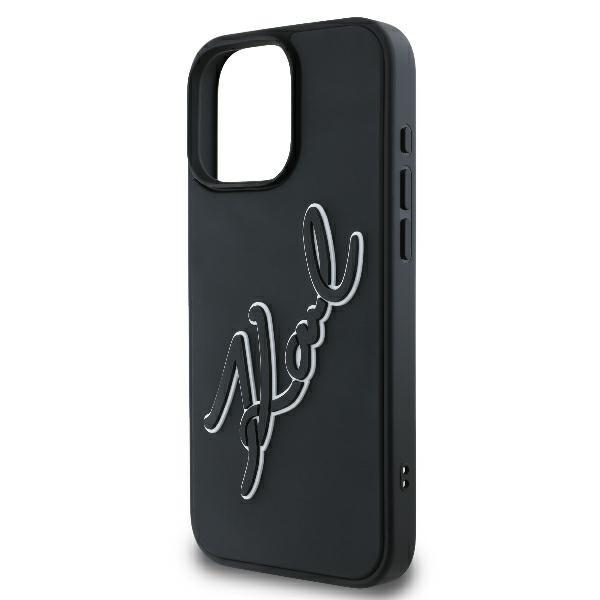 Karl Lagerfeld Klhcp16L3Drksdlk Iphone16 Pro 6.3 Czarny/Black Hardcase 3D Rubber Bicolor Signature