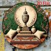 Metal Wall Art Islamic 2D Round Aluminum Sign for Living Room