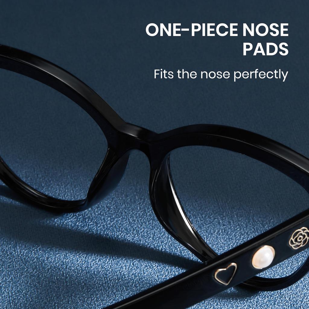 Blue Light Blocking Glasses with Pearl UV Unisex [Cyxus] Detail, Protection, Stylish, (01 Black)