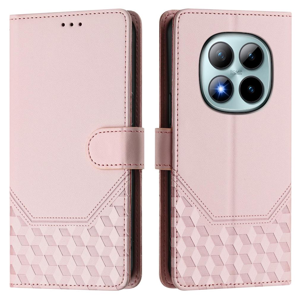 For Xiaomi Redmi Note 15 Pro+ 5G Case Imprinted Honeycomb RFID Blocking Leather Phone Cover with Strap