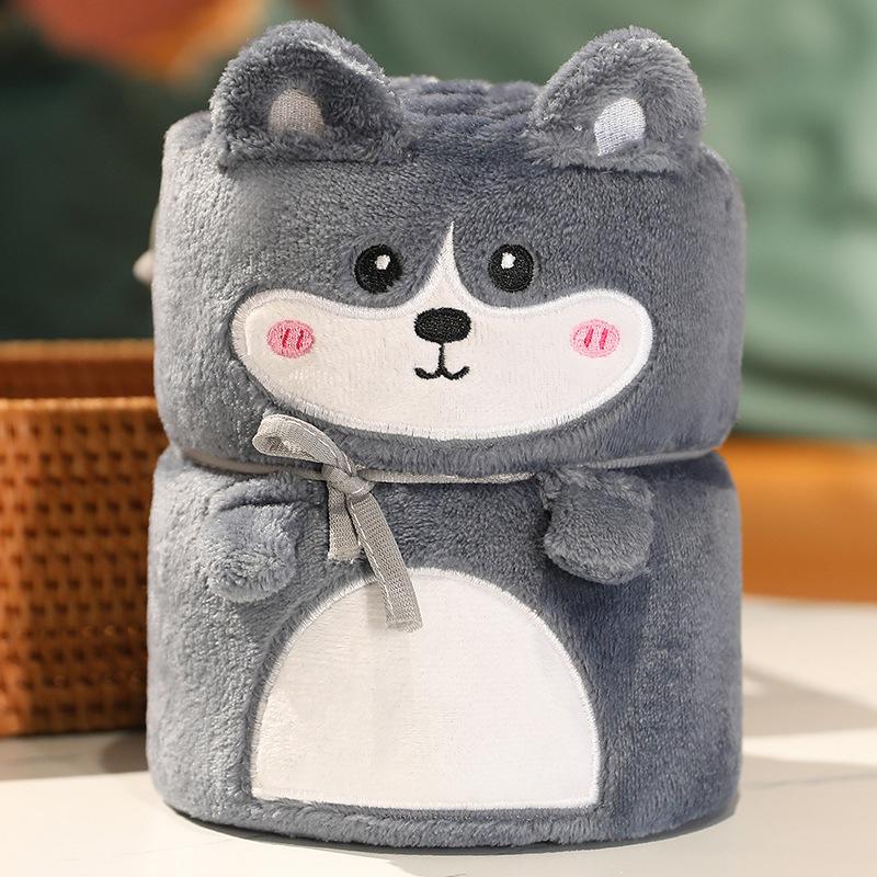 Cartoon Coral Fleece Blanket Pet Flannel Air Conditioning Blanket Summer Nap Blanket Cover Blanket Gift Blanket
