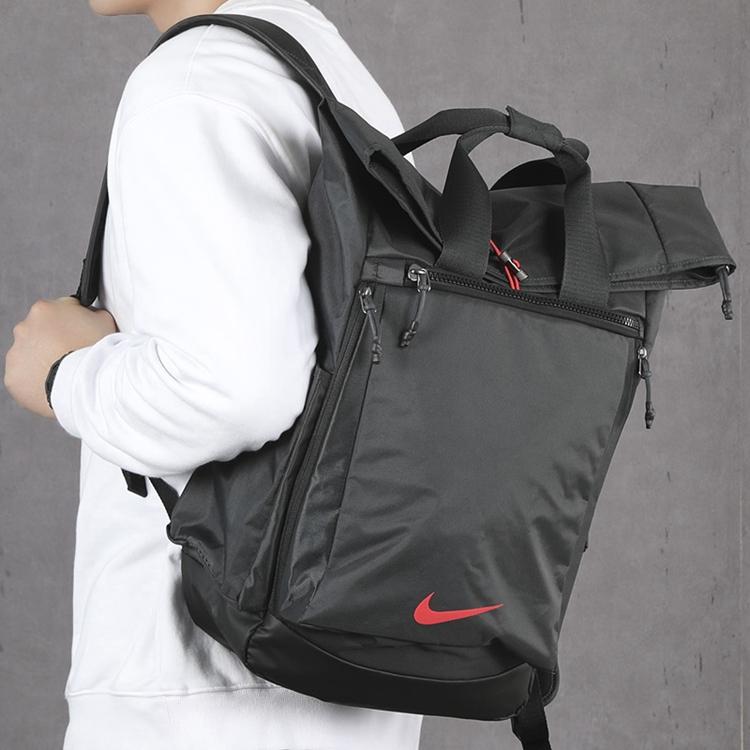 Nike Drawstring Buckle Large Capacity Polyester Backpack Unisex Backpacks Black BA5538-070