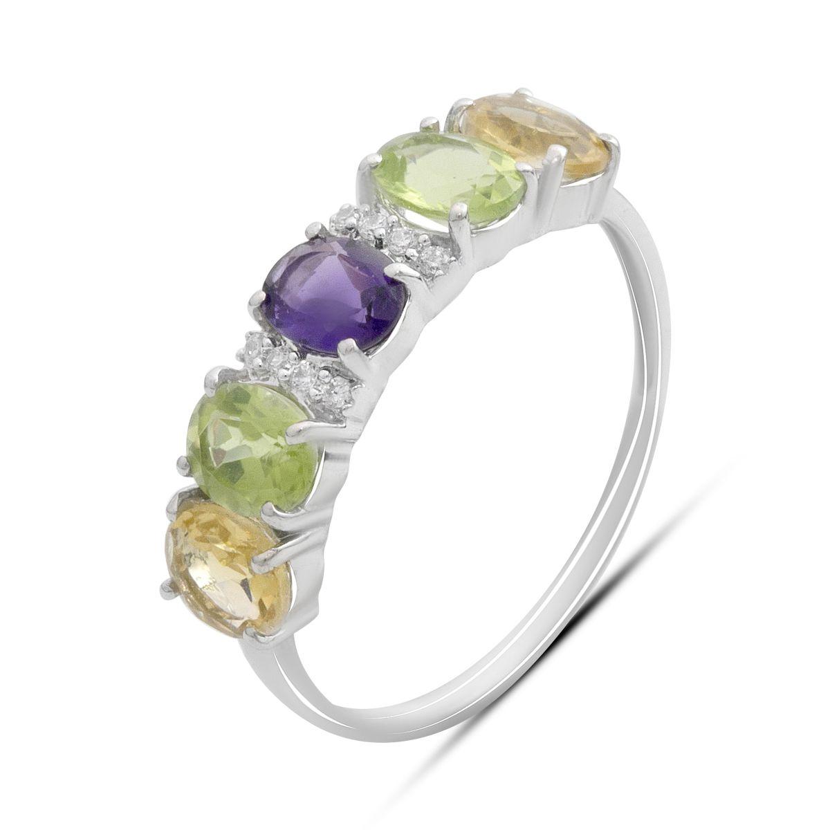 

Срібний перстень з натуральним аметистом 1.955ct, цитрином, хризолітом, вага виробу 1,52 гр (2193197) 18