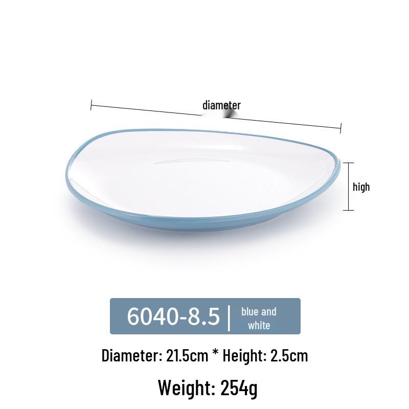 Melamine Porcelain Triangular Plate for Hot Pot & BBQ Restaurant Use