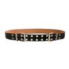 Round Eyelet Gothic Leather Belt Transparent Double Pin Buckle Waistband Rivet Belts  Men Women