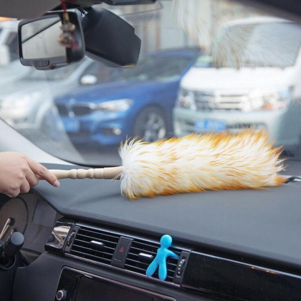 Household Lint-free Feather Duster Furniture Dusting Cleaning Duster Car Static-free Wool Duster