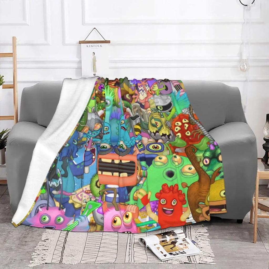 My Singing Monsters Music Game Flannel Throw Blanket Blanket for Bed Travel Lightweight Thin Bedroom Quilt