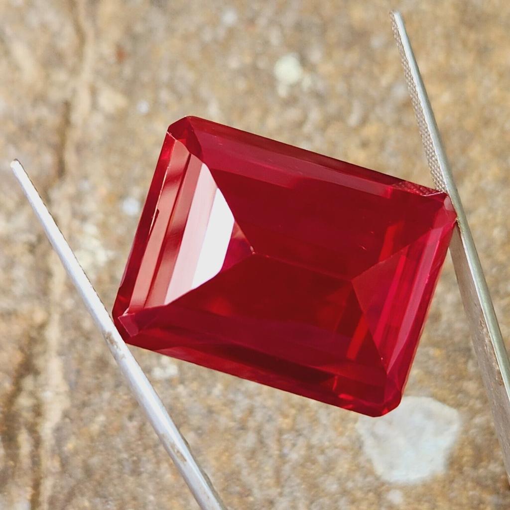 95 Cts Natural CERTIFIED Ruby Emerald Shape Red Rare Loose Gemstone
