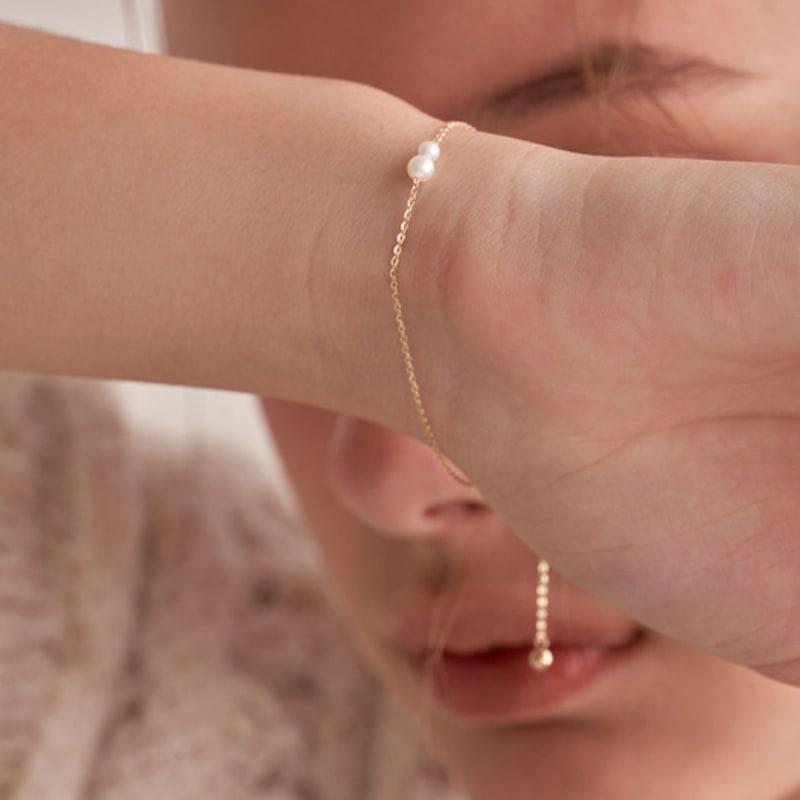 

OR D`OR [14K] Mini Freshwater Pearl Bracelet GOLD