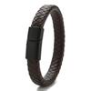 Herren Retro Geflochtenes Lederarmband mit Magnetschnalle