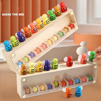 Juguetes de Educación Temprana para Combinar Colores Juguete de Clasificación por Colores de Abeja de Madera Juguete Montessori Juego de Pensamiento Lógico para Niños Niñas Juguetes Regalos