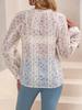 New Elegant V-Neck Semi-Transparent Top with Rope-Decorated Embroidery