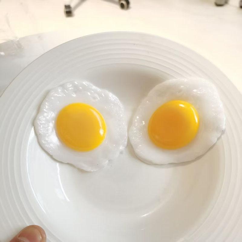 Decompression Simulation Fried Egg Decoration Fake Fried Egg Home Ornament Simulated Food Fried Egg