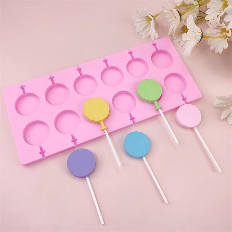 12-Cavity Round Lollipop Silicone Mold Kit