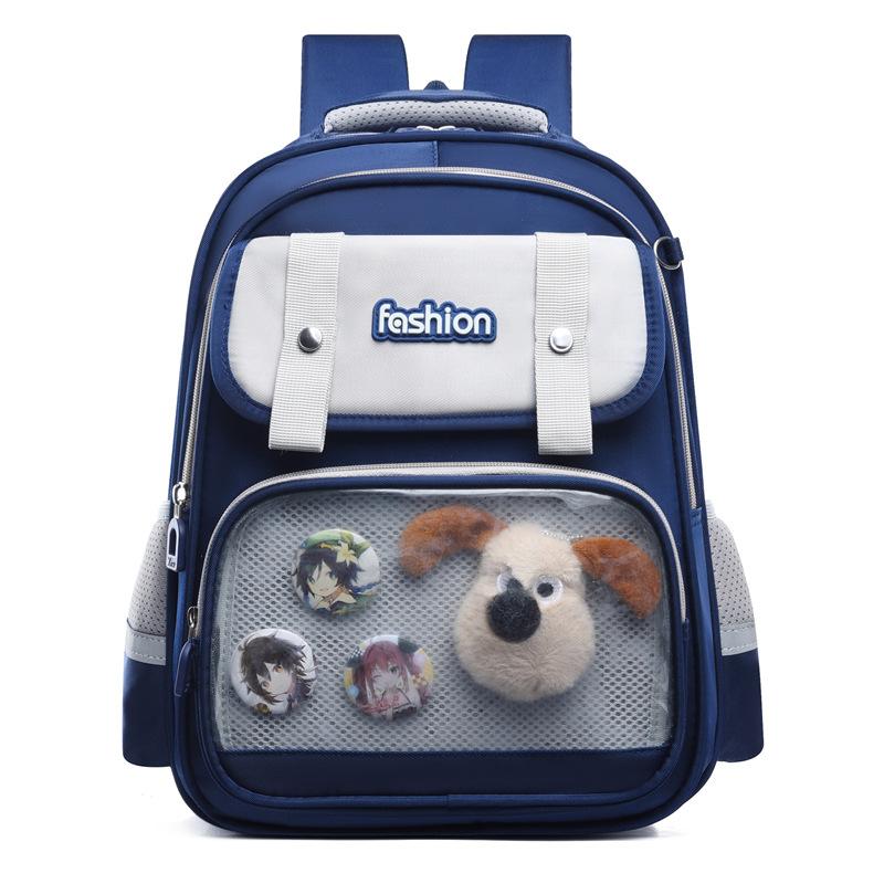 

Детский рюкзак для 1-6 классов, рюкзак с защитой спины для мужчин и женщин, многосекционный студенческий школьный рюкзак серый/темно-синий