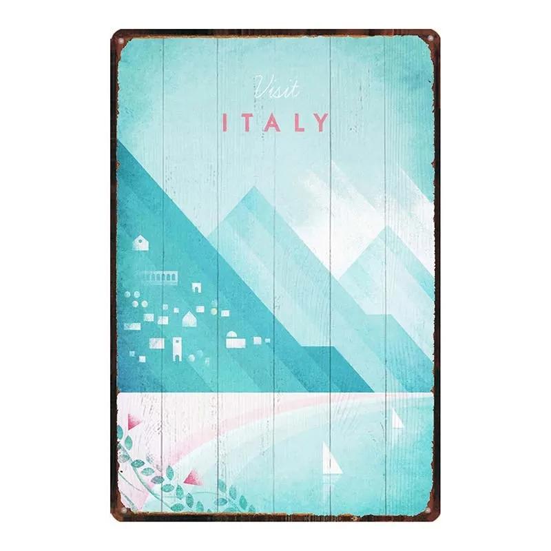 Vintage Paris Champagne Metal Tin Sign Wine Travel Souvenir Wall Art for Bar Restaurant Home Decor xCM