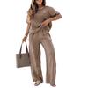 Womens Palazzo Pants,Wide Leg Cropped Elastic High Waisted,Flowy Lightweight Airy,Summer Casual for Beach Vacation