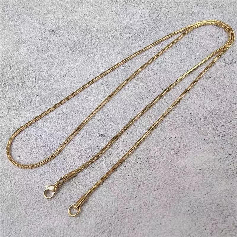 Round Snake Chain Hip-Hop Stainless Steel Necklace Snake Bone Chain Simple And Versatile Personality
