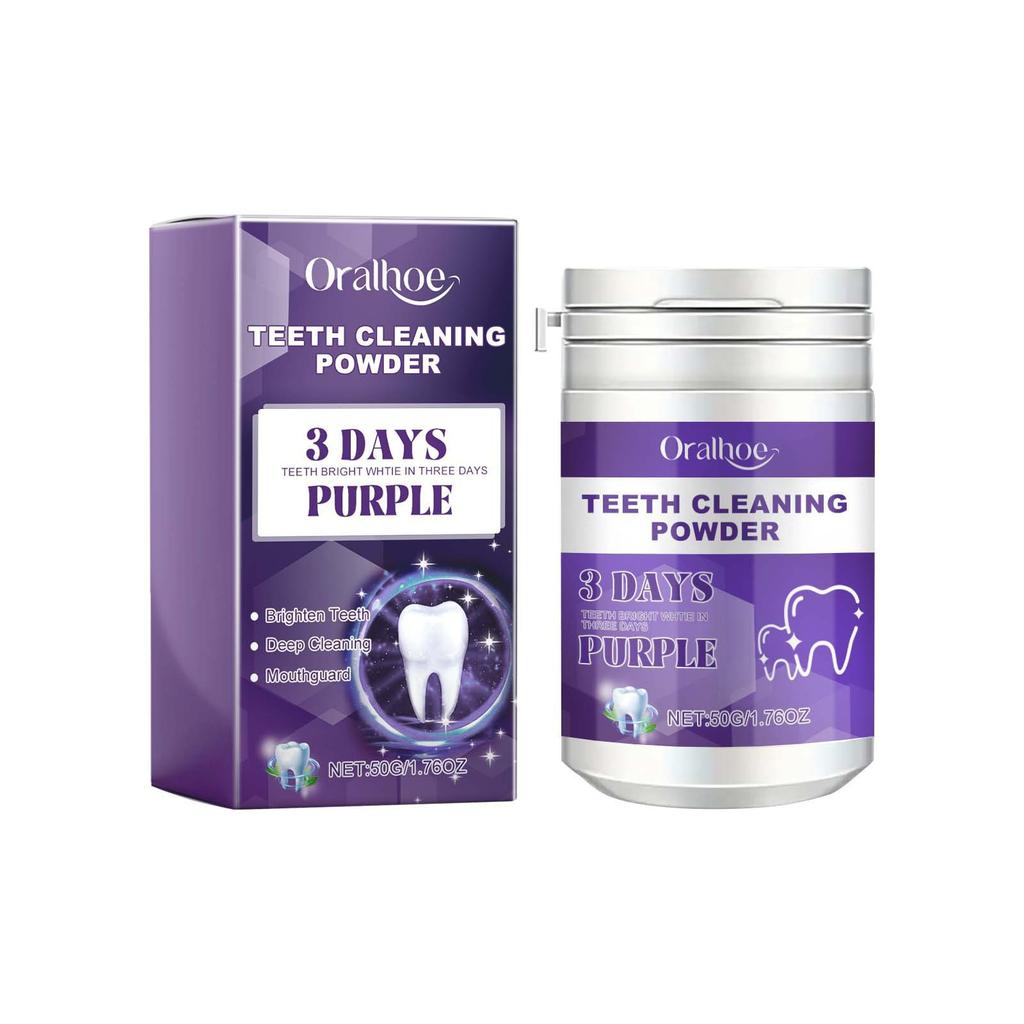 ORALHOE Purple Teeth Powder – Whitening & Breath Freshening Oral Care less