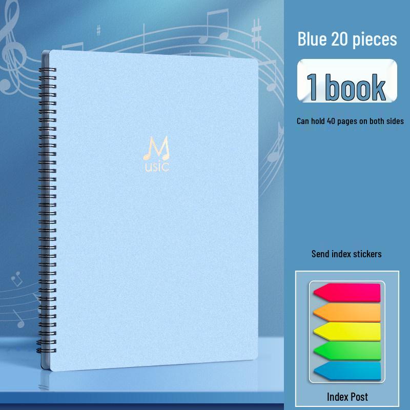 Black Non-Reflective Erasable Sheet Music Clip and Storage Book for Piano Transparent Music Score Folder Default