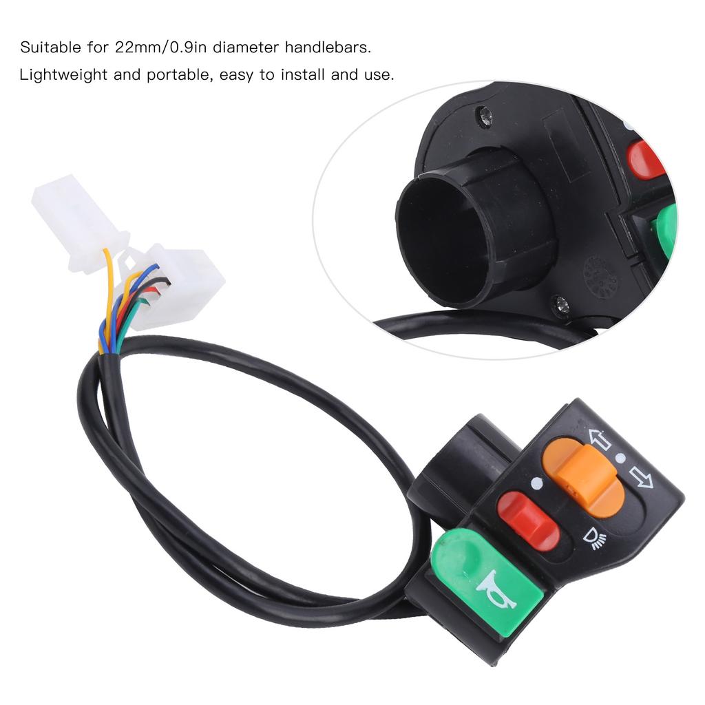 2Pcs Electric Bicycles Scooters Universal 3?in?1 Lights Turn Signals and Horn Switches