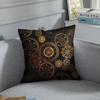 Emvency Throw Pillow Cover Square 16x16 Inches Steampunk Steam Punk Gears Clock Abstract Gold Technology Vintage Bronze Century Polyester Decor
