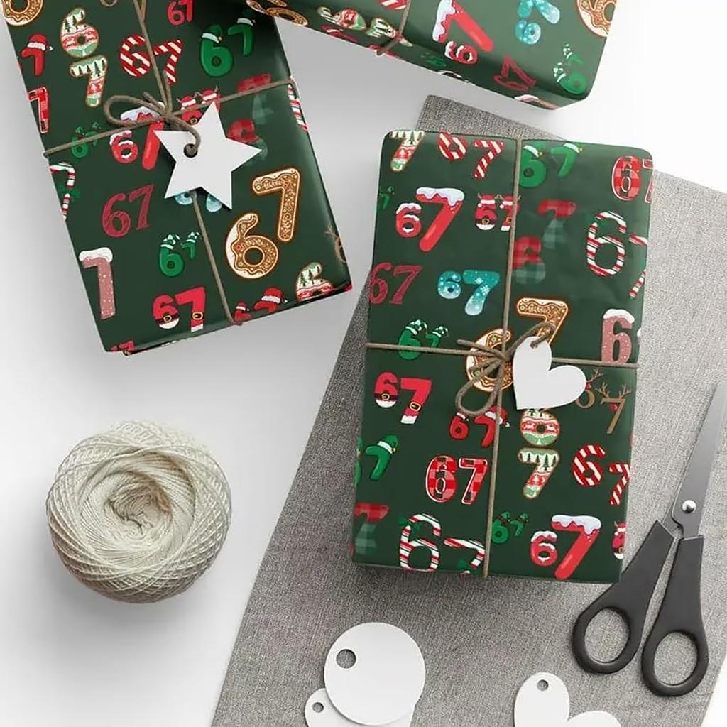 Christmas Gift Wrapping Paper Roll Holiday Decorative Packaging Material