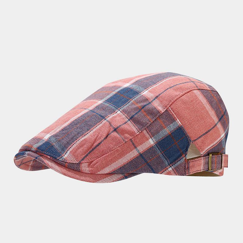 Classic Plaid Beret Hat For Women Men With Sun Protection Cotton Spring Summer Fashion Accessory