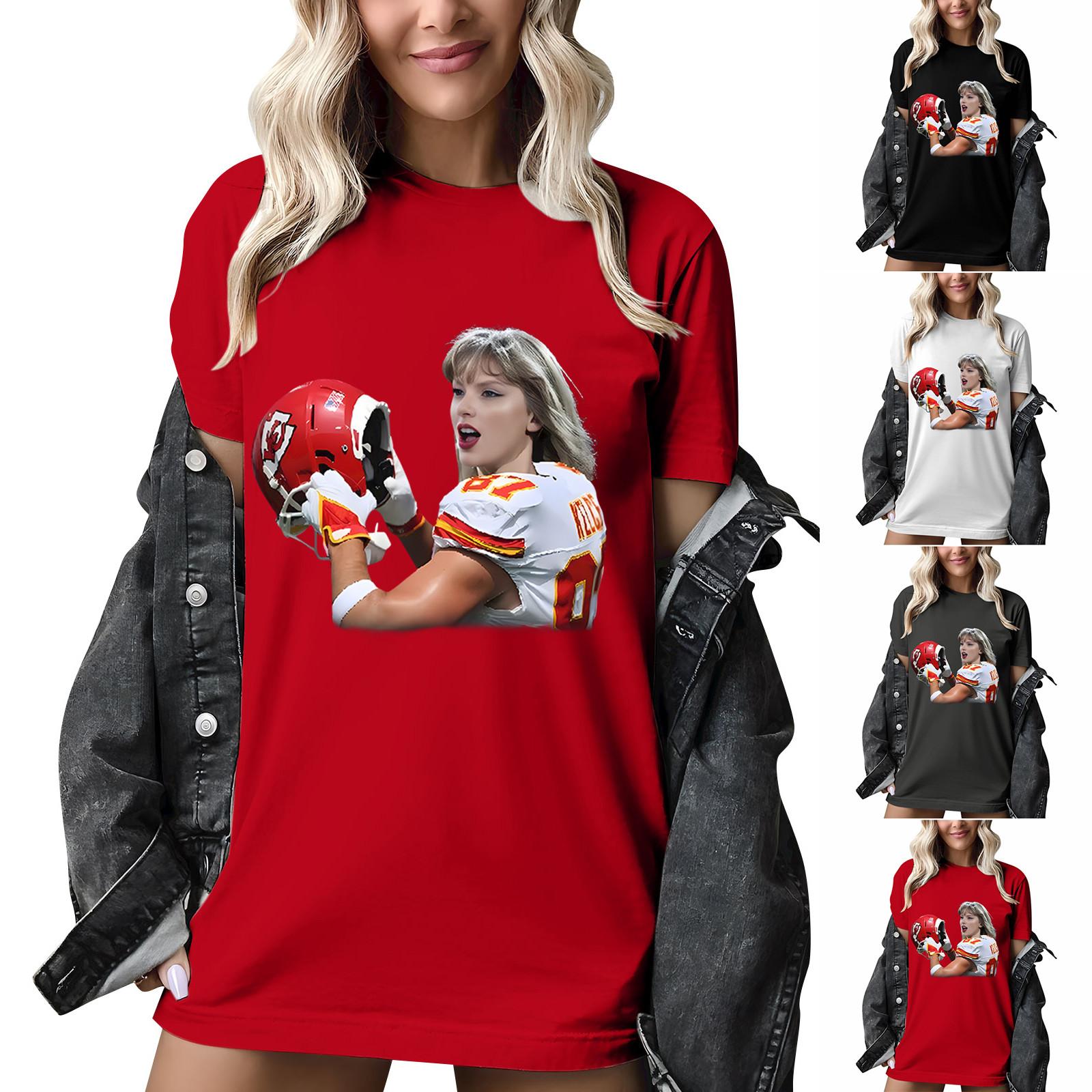 

Женская повседневная модная футболка с круглым вырезом и коротким рукавом, топ с принтом