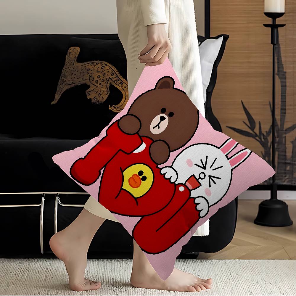 B-Brown And C-CONY Cushion Cover Inches Farmhouse Decor Home Throw Pillow Covers for Couch Decorations