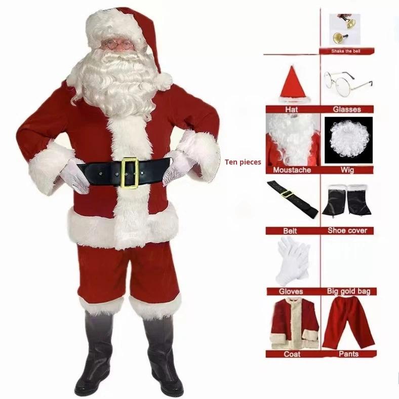 Foreign Trade Cross-Border Christmas Ballet Costume Santa Claus Festive Atmosphere Cosplay Halloween Men Adult