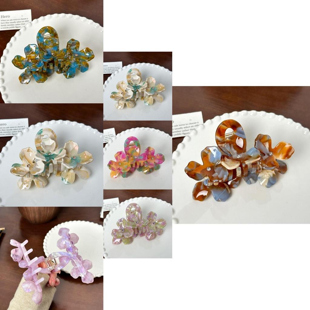 Exquisite Dorrie Acetate Large Flower Hair Claw Clip Featuring Trendy Floral Elements